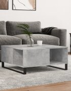 vidaXL Маса за кафе бетонно сива 80x80x365 см инженерно дърво