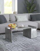 vidaXL Маса за кафе бетонно сива 90x45x35 см инженерно дърво