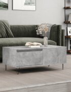 vidaXL Маса за кафе бетонно сива 90x50x365 см инженерно дърво