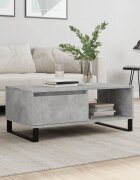 vidaXL Маса за кафе бетонно сива 90x50x365 см инженерно дърво