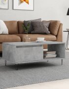 vidaXL Маса за кафе бетонно сива 90x50x365 см инженерно дърво