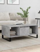 vidaXL Маса за кафе бетонно сива 90x50x365 см инженерно дърво