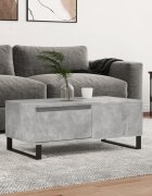vidaXL Маса за кафе бетонно сива 90x50x365 см инженерно дърво