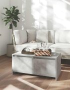 vidaXL Маса за кафе бетонно сива 90x50x415 см инженерно дърво