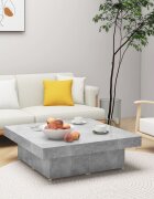 vidaXL Маса за кафе бетонно сива 90x90x28 см инженерно дърво