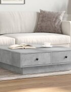vidaXL Маса за кафе бетонно сива 90x90x28 см инженерно дърво