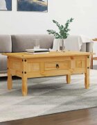 vidaXL Маса за кафе бор мексикански стил “Корона“ 100x55x44 cм