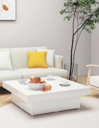 vidaXL Маса за кафе бял гланц 90x90x28 см инженерно дърво