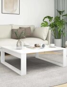 vidaXL Маса за кафе бяла 100x100x35 см инженерно дърво