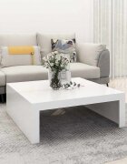 vidaXL Маса за кафе бяла 100x100x35 см инженерно дърво