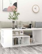 vidaXL Маса за кафе бяла 100x50x40 см инженерно дърво