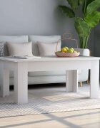 vidaXL Маса за кафе бяла 100x60x42 см инженерно дърво