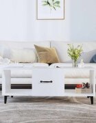 vidaXL Маса за кафе бяла 102x50x40 см инженерно дърво