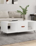 vidaXL Маса за кафе бяла 102x50x40 см инженерно дърво