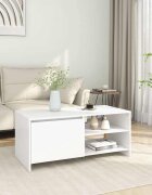 vidaXL Маса за кафе бяла 102x50x45 см инженерно дърво