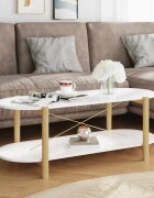 vidaXL Маса за кафе бяла 110x48x40 см инженерно дърво