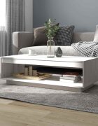 vidaXL Маса за кафе бяла 110x50x335 см борово дърво масив