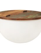 vidaXL Маса за кафе бяла 50x27 см регенерирано дърво масив