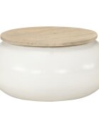 vidaXL Маса за кафе бяла 51x51x27 см масивно мангово дърво