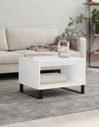 vidaXL Маса за кафе бяла 60x50x40 см инженерно дърво