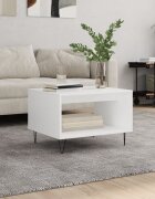 vidaXL Маса за кафе бяла 60x50x40 см инженерно дърво