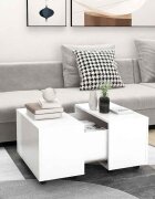 vidaXL Маса за кафе бяла 60x60x38 см инженерно дърво
