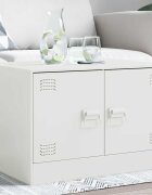 vidaXL Маса за кафе бяла 67x50x44 см стомана