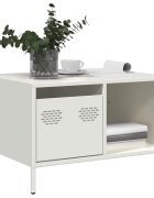 vidaXL Маса за кафе бяла 685x50x435 см студеновалцувана стомана