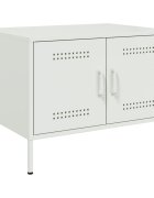 vidaXL Маса за кафе бяла 68x50x505 см стомана