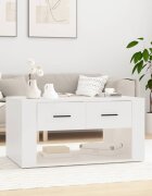 vidaXL Маса за кафе бяла 80x50x40 см инженерно дърво