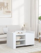 vidaXL Маса за кафе бяла 80x50x50 см инженерно дърво