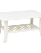 vidaXL Маса за кафе бяла 90x60x46 см пластмаса