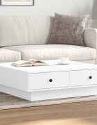 vidaXL Маса за кафе бяла 90x90x28 см инженерно дърво