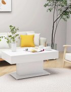 vidaXL Маса за кафе бяла 96x50x45 см инженерно дърво