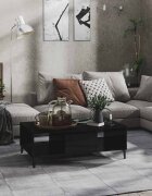 vidaXL Маса за кафе черен гланц 1035x60x35 см инженерно дърво