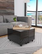 vidaXL Маса за кафе черен гланц 60x60x35 см инженерно дърво