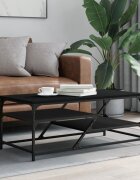 vidaXL Маса за кафе черна 100x49x40 см инженерно дърво