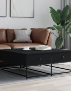 vidaXL Маса за кафе черна 100x99x40 см инженерно дърво
