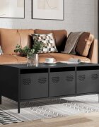 vidaXL Маса за кафе черна 1015x50x435 см студеновалцувана стомана