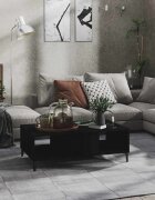 vidaXL Маса за кафе черна 1035x60x35 см инженерно дърво