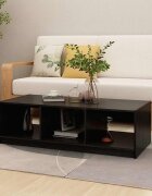 vidaXL Маса за кафе черна 110x50x34 см борово дърво масив