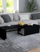 vidaXL Маса за кафе черна 150x50x35 см инженерно дърво