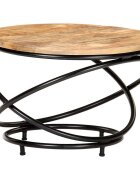 vidaXL Маса за кафе черна 60x60x40 см грубо мангово дърво масив
