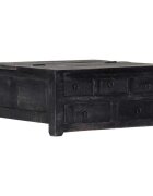 vidaXL Маса за кафе черна 65x65x30 см мангово дърво масив