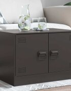 vidaXL Маса за кафе черна 67x50x44 см стомана