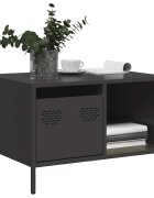 vidaXL Маса за кафе черна 685x50x435 см студеновалцувана стомана