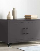 vidaXL Маса за кафе черна 68x50x435 см стомана