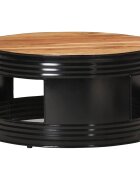 vidaXL Маса за кафе черна 68x68x36 см акациево дърво масив