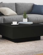vidaXL Маса за кафе черна 80x80x31 см инженерно дърво