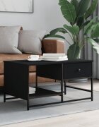 vidaXL Маса за кафе черна 855x51x45 см инженерно дърво